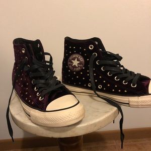 Velvet Studded Converse